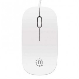 Mouse Manhattan Económico Óptico Silueta USB 1000 ppp Color Blanco