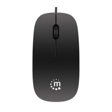 Mouse Manhattan Económico Óptico Silueta USB 1000 ppp Color Negro