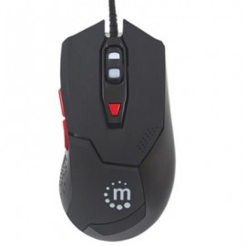 Mouse Manhattan Gaming Óptico LED USB 6 Botones Color Negro