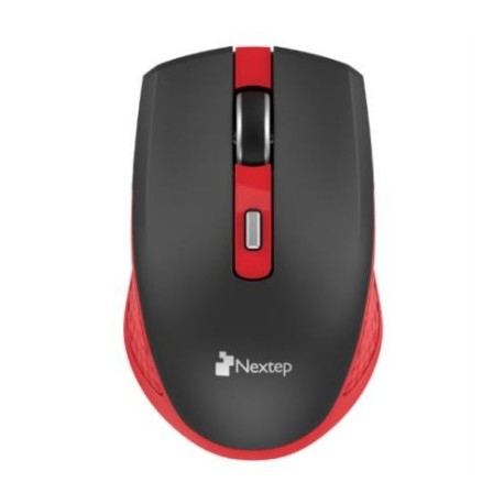 Mouse Nextep Inalámbrico Recargable Switch Encendido 1600 dpi Color Negro-Rojo