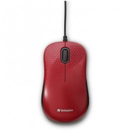 Mouse Verbatim Silent Corded Óptico Color Rojo