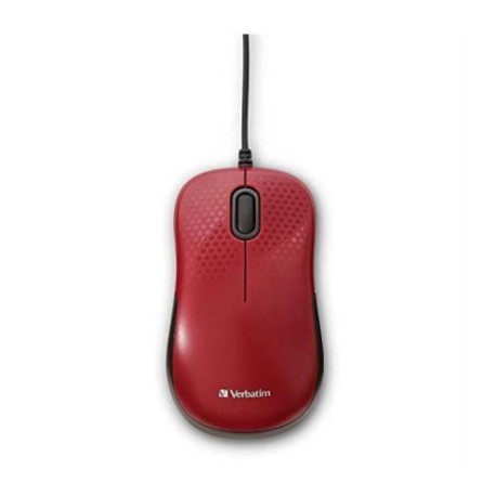 Mouse Verbatim Silent Corded Óptico Color Rojo