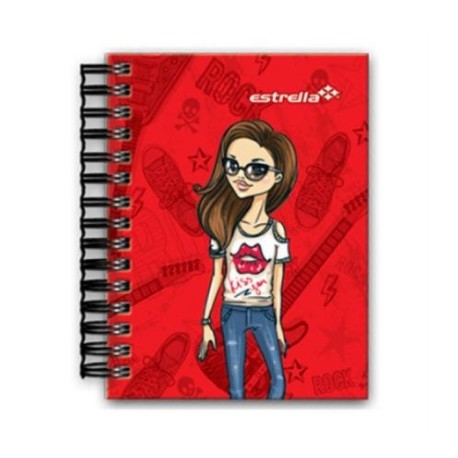 LIBRETA ESTRELLA 1/8 ESPIRAL DOBLE WIRE-O PASTA DURA 80HJS