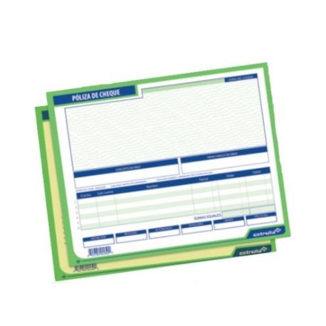 POLIZA CHEQUE ESTRELLA 1/2 CARTA 25 JGS ORIG Y COP
