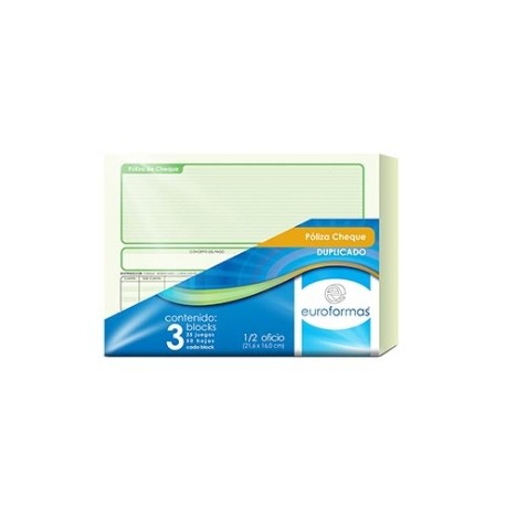 POLIZA CHEQUE EUROFORMA DUPLICA 1/2 OFICIO 25 JGS C/3B