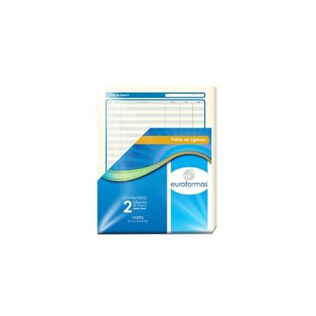 POLIZA EGRESOS EUROFORMAS CARTA 50H C/2 BLOCKS