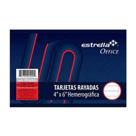 TARJETA ESTRELLA HEMEROGRAFICA 4X6 RAYA