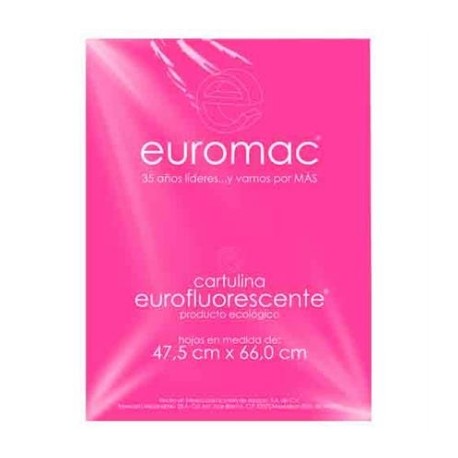 CARTULINA EUROMAC FLUORESCENTE ROSA 47.5X66CM C/10