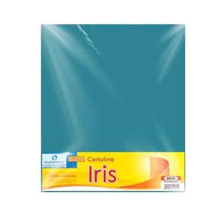 CARTULINA EUROMAC IRIS AZUL TURQ 50X65CM C/10