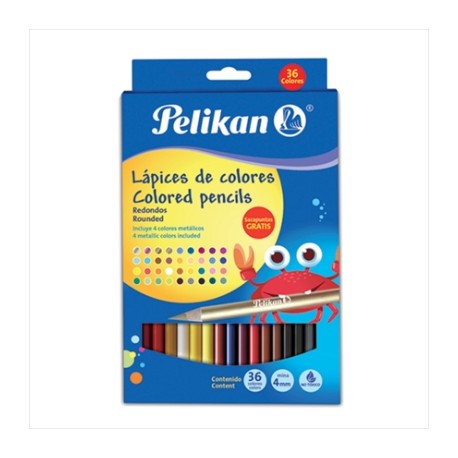 COLORES PELIKAN DE MADERA C/36