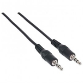 Cable Manhattan Audio Estéreo 3.5mm M-M 1.8m Color Negro