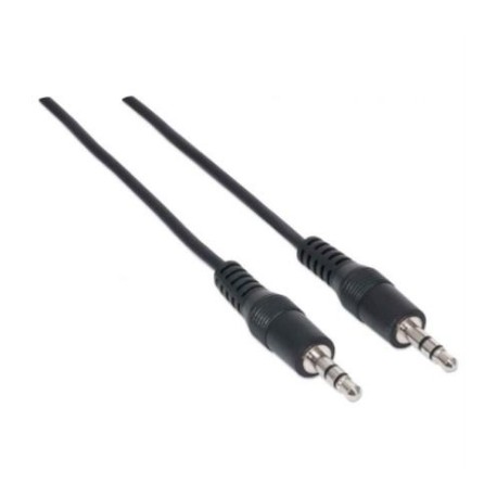 Cable Manhattan Audio Estéreo 3.5mm M-M 1.8m Color Negro