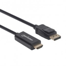 Cable Manhattan DisplayPort/HDMI M-M 1080p3m Color Negro