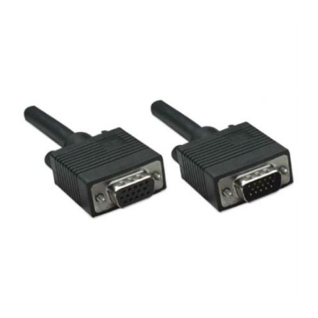 Cable Manhattan Extensión para Monitor SVGA HD15 M-H 1.8m Color Negro