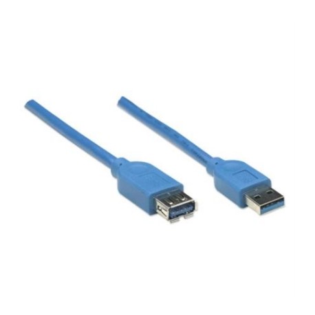 Cable Manhattan Extensión USB-A 3.0 Súper Velocidad 2m Color Azul