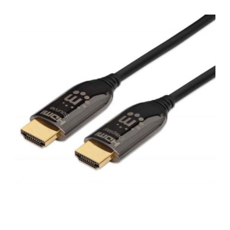 Cable Manhattan HDMI M-M Óptico Activo Clasificación PlénumFibra Optica 30m Color Negro