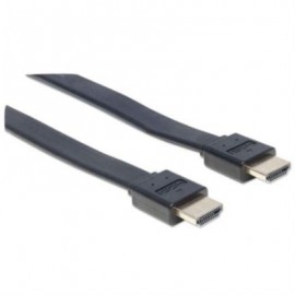 Cable Manhattan HDMI M-M Plano Alta Velocidad con Canal Ethernet 3m Color Negro