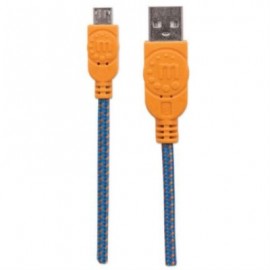 Cable Manhattan Micro-B USB Alta Velocidad 1m Color Azul-Naranja