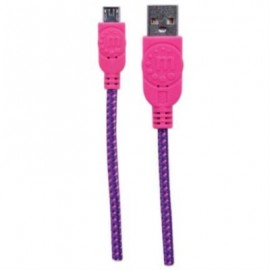 Cable Manhattan Micro-B USB Alta Velocidad 1m Color Rosa-Morado