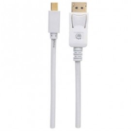 Cable Manhattan Mini DisplayPort M-M para Monitor 2m Color Blanco