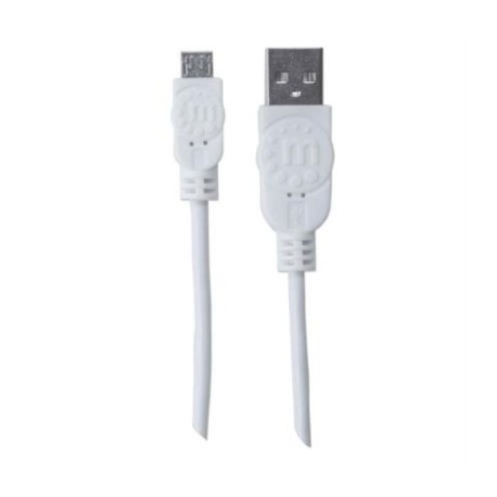 Cable Manhattan USB 2.0 A-M Micro-B Alta Velocidad 1.8m Color Blanco