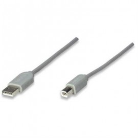 Cable Manhattan USB A-B 1.8m Color Gris