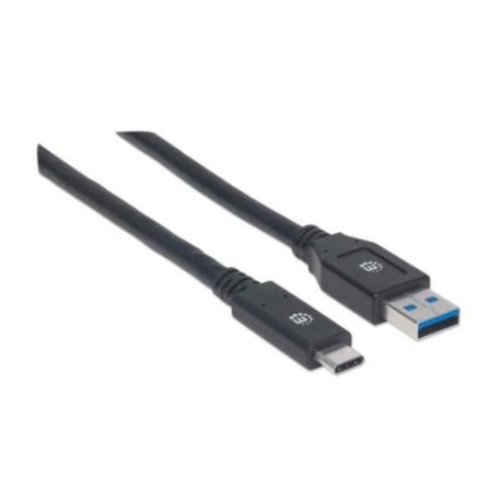 Cable Manhattan USB A-C 3.1 Súper Velocidad 3m Color Negro