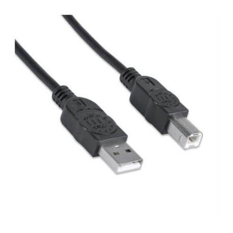 Cable Manhattan USB B Alta Velocidad 2.0 A-B1.8m Color Negro