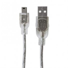 Cable Manhattan USB Mini B Alta Velocidad 2.0 A Mini B 1.8m Color Plata