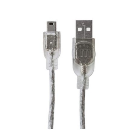 Cable Manhattan USB Mini B Alta Velocidad 2.0 A Mini B 1.8m Color Plata