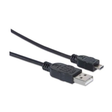 Cable Manhattan USB-A Micro USB-B 2.0 Alta Velocidad 1m Color Negro