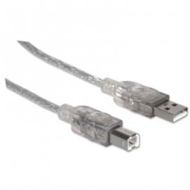 Cable Manhattan USB-B Alta Velocidad 2.0 5m Color Plata