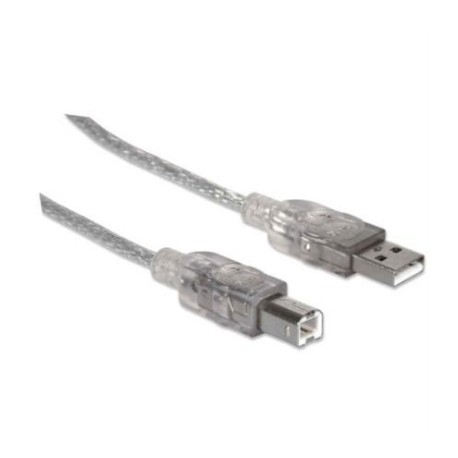 Cable Manhattan USB-B Alta Velocidad 2.0 5m Color Plata