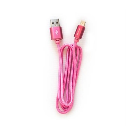 CABLE VORAGO CAB-209 DUAL MICRO USB/LIGHTNING ROSA 1M BOLSA