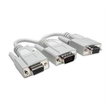 Cable Y Manhattan VGA Monitor HD15(2) 15cm Color Blanco