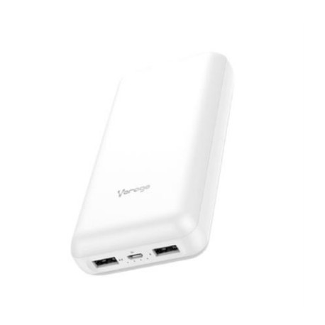 Power Bank Vorago PB-550 20000 mAh 2 Puertos 1A-2.1A Color Blanco