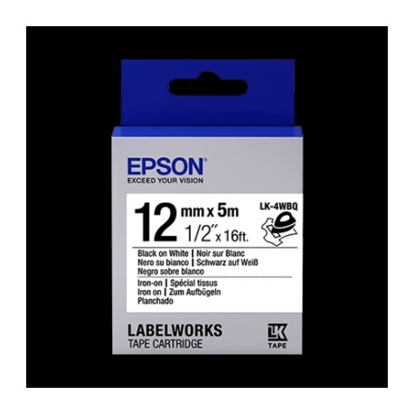 CINTA EPSON LABELWORKS NEGRO/BLANCO 12MM