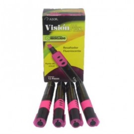 MARCADOR VISION PLUS 2600 FLUORESCENTE ROSA C/12