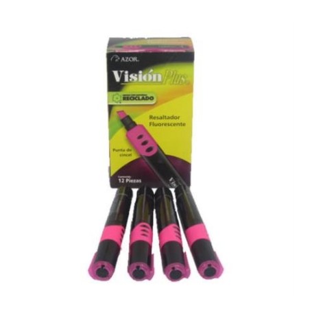 MARCADOR VISION PLUS 2600 FLUORESCENTE ROSA C/12