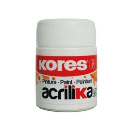 PINTURA ACRILICA KORES 20 ML BLANCO C/12 BOTES