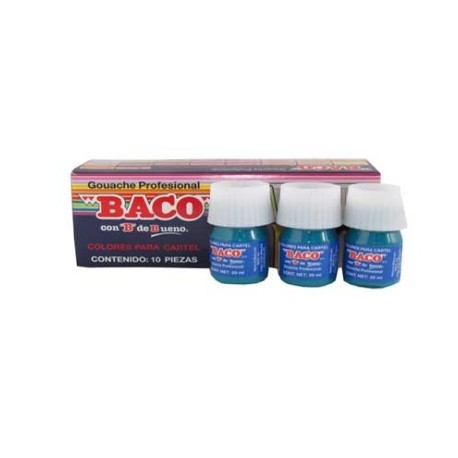 PINTURA BACO P/CARTEL 20ML AZUL TURQUESA 65 C/10
