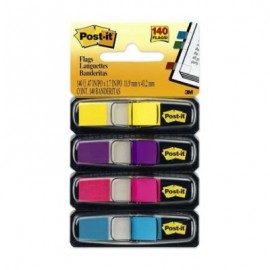 MINI BANDERITAS 3M POST IT 4 COL ULTRA C/35 PQTE C/6 BL