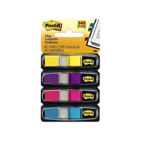 MINI BANDERITAS 3M POST IT 4 COL ULTRA C/35 PQTE C/6 BL