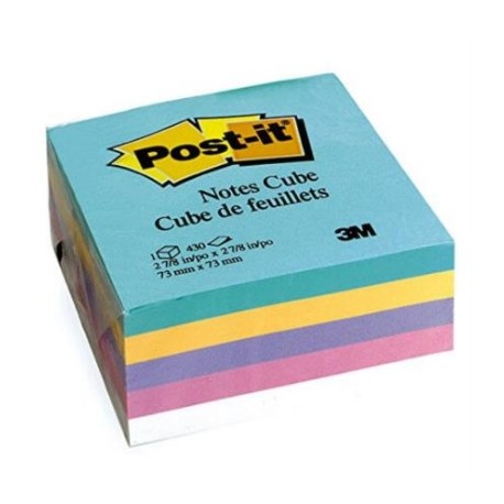 Notas Adhesivas 3M Post-It 2018 3x3 Cubo Color Pastel 400 Hojas