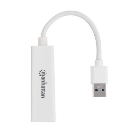 Adaptador Manhattan Súper Velocidad USB 3.0 a RJ-45 GB Ethernet Color Blanco