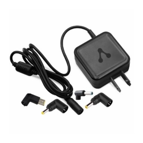 Adaptador Vorago AU-405 Universal 65W 4 Conectores Color Negro