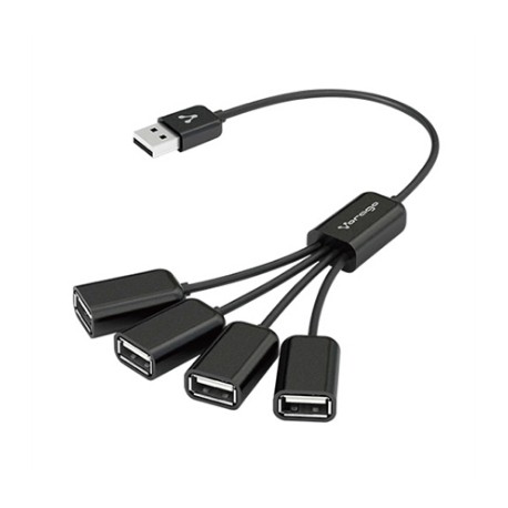 Concentrador Vorago HU-101 4 Puertos USB Tipo Pulpo Color Negro