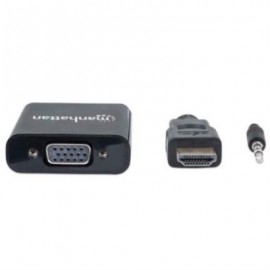 Convertidor Manhattan HDMI/VGA con Audio Color Negro