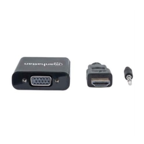 Convertidor Manhattan HDMI/VGA con Audio Color Negro