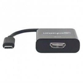 Convertidor Manhattan Video USB-C a HDMI Hembra Color Negro